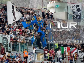 Supporters of Udinese Calcio during the Serie A Enilive match between AS Roma and Udinese Calcio at Stadio Olimpico on September 22, 2024 in...