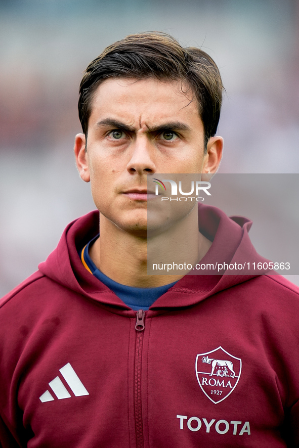 Paulo Dybala of AS Roma looks on during the Serie A Enilive match between AS Roma and Udinese Calcio at Stadio Olimpico on September 22, 202...