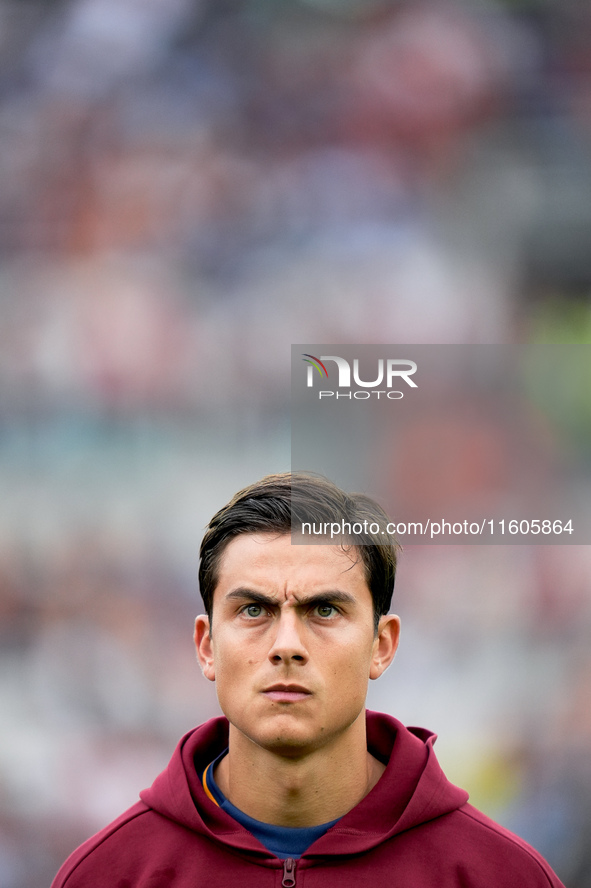 Paulo Dybala of AS Roma looks on during the Serie A Enilive match between AS Roma and Udinese Calcio at Stadio Olimpico on September 22, 202...