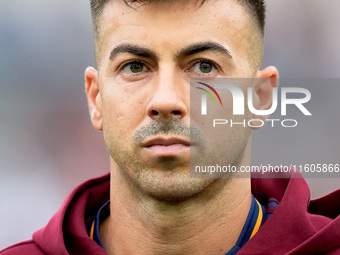 Stephan El Shaarawy of AS Roma looks on during the Serie A Enilive match between AS Roma and Udinese Calcio at Stadio Olimpico on September...