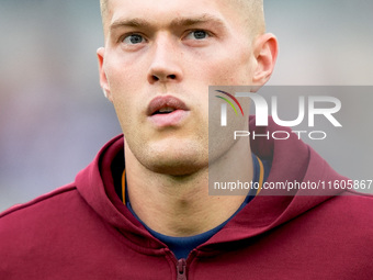 Artem Dovbyk of AS Roma looks on during the Serie A Enilive match between AS Roma and Udinese Calcio at Stadio Olimpico on September 22, 202...