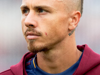 Angelino of AS Roma looks on during the Serie A Enilive match between AS Roma and Udinese Calcio at Stadio Olimpico on September 22, 2024 in...