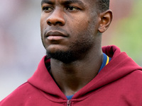 Evan Ndicka of AS Roma looks on during the Serie A Enilive match between AS Roma and Udinese Calcio at Stadio Olimpico on September 22, 2024...