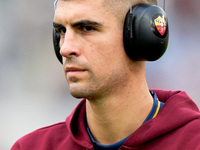 Gianluca Mancini of AS Roma looks on during the Serie A Enilive match between AS Roma and Udinese Calcio at Stadio Olimpico on September 22,...