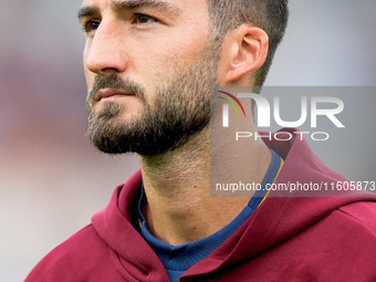 Bryan Cristante of AS Roma looks on during the Serie A Enilive match between AS Roma and Udinese Calcio at Stadio Olimpico on September 22,...