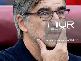 Ivan Juric head coach of AS Roma looks on during the Serie A Enilive match between AS Roma and Udinese Calcio at Stadio Olimpico on Septembe...