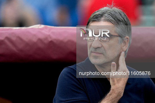 Ivan Juric head coach of AS Roma looks on during the Serie A Enilive match between AS Roma and Udinese Calcio at Stadio Olimpico on Septembe...