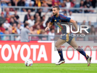 Bryan Cristante of AS Roma during the Serie A Enilive match between AS Roma and Udinese Calcio at Stadio Olimpico on September 22, 2024 in R...