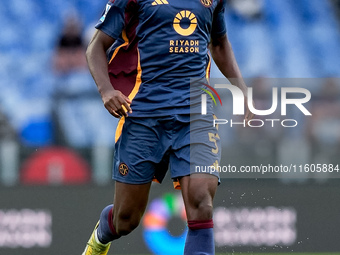 Evan Ndicka of AS Roma during the Serie A Enilive match between AS Roma and Udinese Calcio at Stadio Olimpico on September 22, 2024 in Rome,...