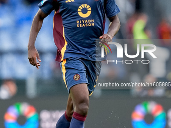 Evan Ndicka of AS Roma during the Serie A Enilive match between AS Roma and Udinese Calcio at Stadio Olimpico on September 22, 2024 in Rome,...