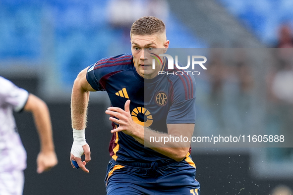 Artem Dovbyk of AS Roma during the Serie A Enilive match between AS Roma and Udinese Calcio at Stadio Olimpico on September 22, 2024 in Rome...