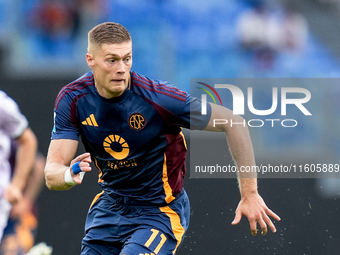 Artem Dovbyk of AS Roma during the Serie A Enilive match between AS Roma and Udinese Calcio at Stadio Olimpico on September 22, 2024 in Rome...