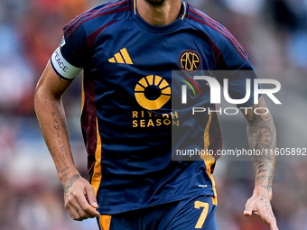 Lorenzo Pellegrini of AS Roma during the Serie A Enilive match between AS Roma and Udinese Calcio at Stadio Olimpico on September 22, 2024 i...