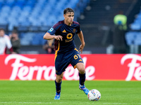 Niccolo' Pisilli of AS Roma during the Serie A Enilive match between AS Roma and Udinese Calcio at Stadio Olimpico on September 22, 2024 in...