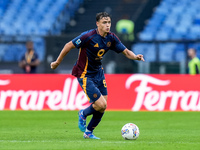 Niccolo' Pisilli of AS Roma during the Serie A Enilive match between AS Roma and Udinese Calcio at Stadio Olimpico on September 22, 2024 in...