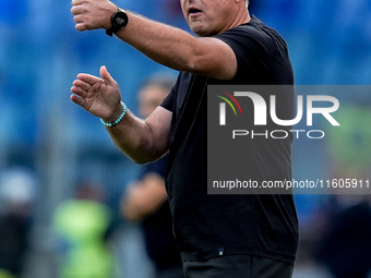 Kosta Runjaic head coach of Udinese Calcio gestures during the Serie A Enilive match between AS Roma and Udinese Calcio at Stadio Olimpico o...