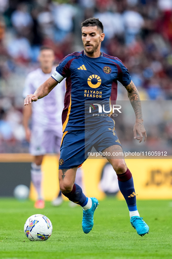 Lorenzo Pellegrini of AS Roma during the Serie A Enilive match between AS Roma and Udinese Calcio at Stadio Olimpico on September 22, 2024 i...