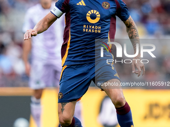 Lorenzo Pellegrini of AS Roma during the Serie A Enilive match between AS Roma and Udinese Calcio at Stadio Olimpico on September 22, 2024 i...