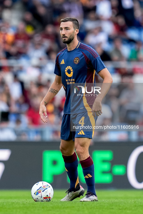 Bryan Cristante of AS Roma during the Serie A Enilive match between AS Roma and Udinese Calcio at Stadio Olimpico on September 22, 2024 in R...