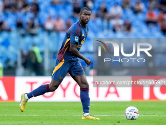 Evan Ndicka of AS Roma during the Serie A Enilive match between AS Roma and Udinese Calcio at Stadio Olimpico on September 22, 2024 in Rome,...