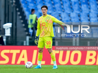 Mile Svilar of AS Roma during the Serie A Enilive match between AS Roma and Udinese Calcio at Stadio Olimpico on September 22, 2024 in Rome,...