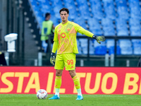 Mile Svilar of AS Roma during the Serie A Enilive match between AS Roma and Udinese Calcio at Stadio Olimpico on September 22, 2024 in Rome,...