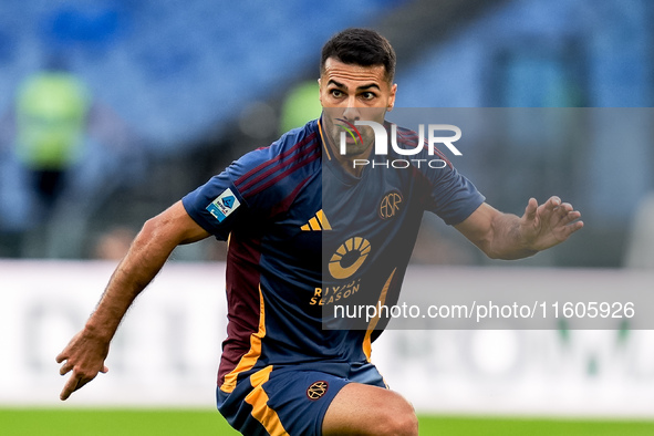 Zeki Celik of AS Roma during the Serie A Enilive match between AS Roma and Udinese Calcio at Stadio Olimpico on September 22, 2024 in Rome,...