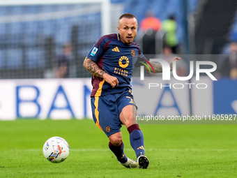 Angelino of AS Roma during the Serie A Enilive match between AS Roma and Udinese Calcio at Stadio Olimpico on September 22, 2024 in Rome, It...