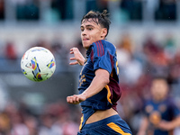 Niccolo' Pisilli of AS Roma during the Serie A Enilive match between AS Roma and Udinese Calcio at Stadio Olimpico on September 22, 2024 in...