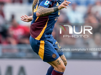 Gianluca Mancini of AS Roma during the Serie A Enilive match between AS Roma and Udinese Calcio at Stadio Olimpico on September 22, 2024 in...