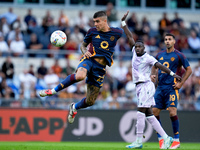 Gianluca Mancini of AS Roma during the Serie A Enilive match between AS Roma and Udinese Calcio at Stadio Olimpico on September 22, 2024 in...