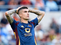 Gianluca Mancini of AS Roma looks dejected during the Serie A Enilive match between AS Roma and Udinese Calcio at Stadio Olimpico on Septemb...