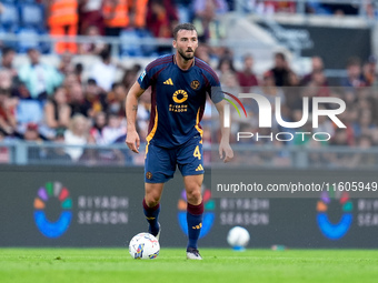 Bryan Cristante of AS Roma during the Serie A Enilive match between AS Roma and Udinese Calcio at Stadio Olimpico on September 22, 2024 in R...