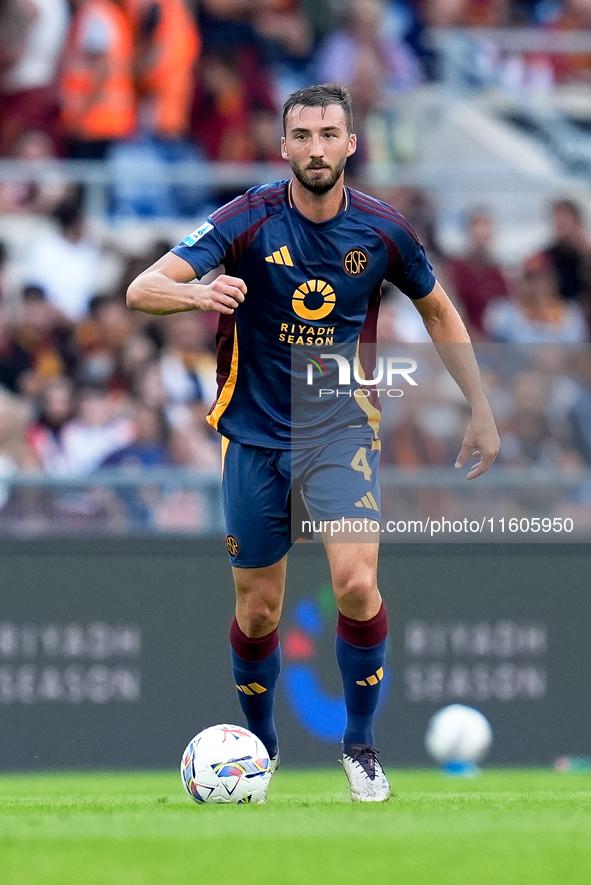 Bryan Cristante of AS Roma during the Serie A Enilive match between AS Roma and Udinese Calcio at Stadio Olimpico on September 22, 2024 in R...