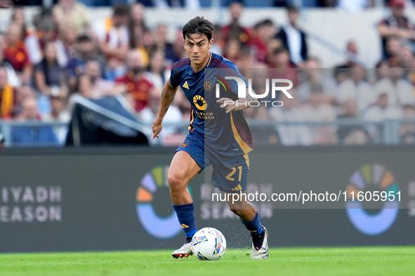 Paulo Dybala of AS Roma during the Serie A Enilive match between AS Roma and Udinese Calcio at Stadio Olimpico on September 22, 2024 in Rome...