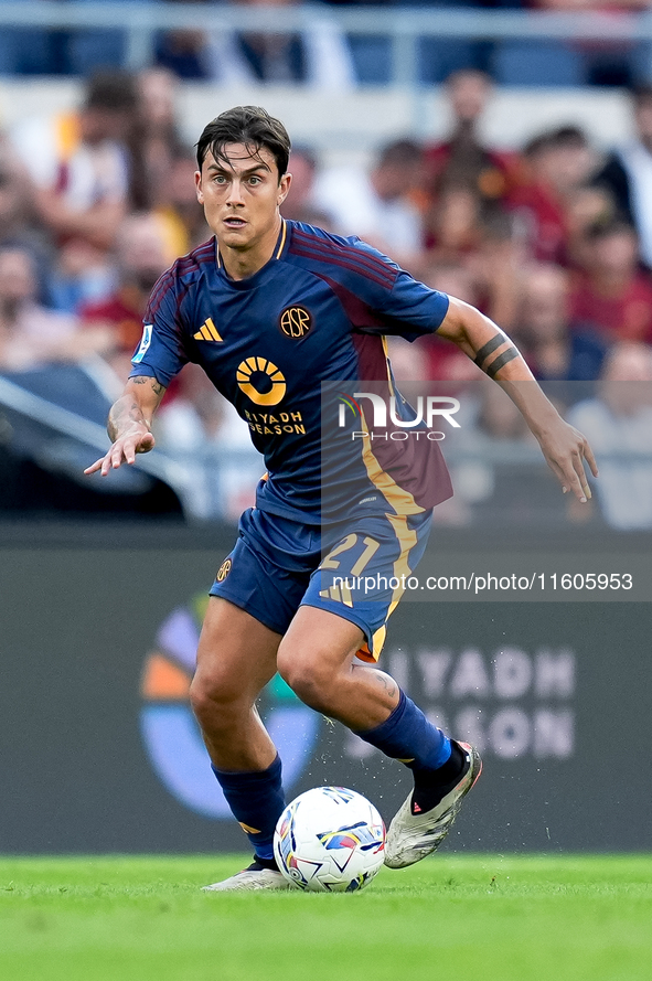 Paulo Dybala of AS Roma during the Serie A Enilive match between AS Roma and Udinese Calcio at Stadio Olimpico on September 22, 2024 in Rome...