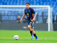 Niccolo' Pisilli of AS Roma during the Serie A Enilive match between AS Roma and Udinese Calcio at Stadio Olimpico on September 22, 2024 in...