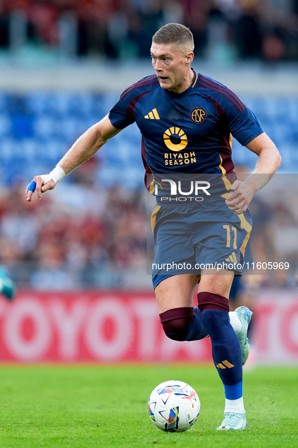 Artem Dovbyk of AS Roma during the Serie A Enilive match between AS Roma and Udinese Calcio at Stadio Olimpico on September 22, 2024 in Rome...