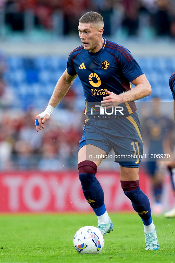 Artem Dovbyk of AS Roma during the Serie A Enilive match between AS Roma and Udinese Calcio at Stadio Olimpico on September 22, 2024 in Rome...