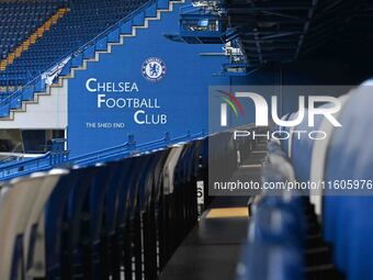 General view inside the stadium during the Carabao Cup Third Round match between Chelsea and Barrow at Stamford Bridge in London, England, o...