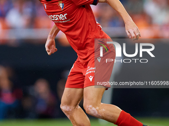 Abel Bretones of CA Osasuna is in action during the LaLiga EA Sports match between Valencia CF and CA Osasuna at Mestalla stadium in Valenci...