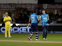 Harry Brook of England scores his maiden ODI hundred during the Metro Bank One Day Series match between England and Australia at the Seat Un...