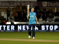 Harry Brook of England scores his maiden ODI hundred during the Metro Bank One Day Series match between England and Australia at the Seat Un...