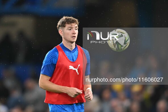 Rory Feely (24 Barrow) warms up during the Carabao Cup Third Round match between Chelsea and Barrow at Stamford Bridge in London, England, o...