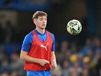 Rory Feely (24 Barrow) warms up during the Carabao Cup Third Round match between Chelsea and Barrow at Stamford Bridge in London, England, o...