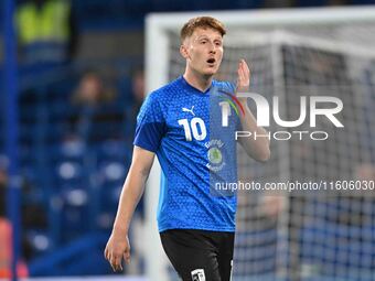 Gerard Garner (10 Barrow) warms up during the Carabao Cup Third Round match between Chelsea and Barrow at Stamford Bridge in London, England...