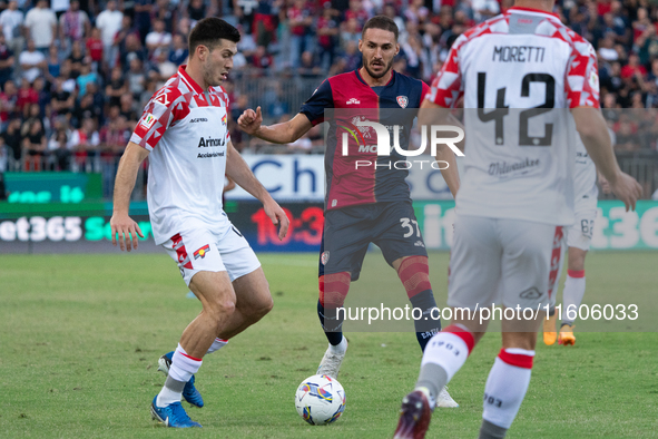 Paulo Azzi (#37 Cagliari Calcio) during the Italy Cup Frecciarossa match between Cagliari Calcio and US Cremonese in Italy on September 24,...