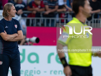 Davide Nicola coaches Cagliari Calcio during the Italy Cup Frecciarossa match between Cagliari Calcio and US Cremonese in Italy, on Septembe...