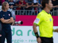 Davide Nicola coaches Cagliari Calcio during the Italy Cup Frecciarossa match between Cagliari Calcio and US Cremonese in Italy, on Septembe...