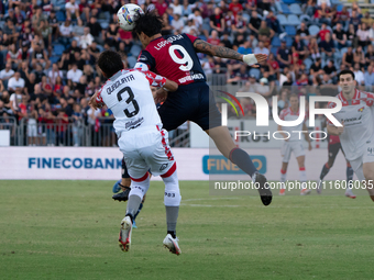 Gianluca Lapadula (#9 Cagliari Calcio) during the Italy Cup Frecciarossa match between Cagliari Calcio and US Cremonese in Italy, on Septemb...